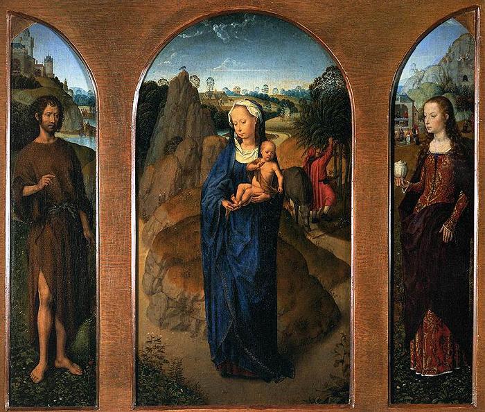 Hans Memling Triptych of the Rest on the Flight into Egypt. oil painting image